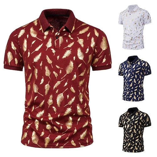 

Herre POLO T-skjorte Golf skjorte utendørs Avslappet Polokrage Ribbet polokrage Kortermet Fritid Bekvem Fjær Knapp foran Knapp ned Sommer Vår Normal Vin Svart Hvit Navyblå POLO T-skjorte