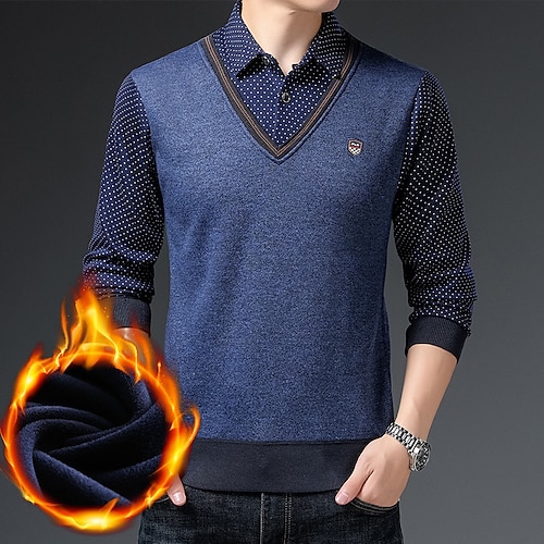 

Herren Pullover Strickwaren Gerippt Stricken Taste Farbblock Hemdkragen Basic Stilvoll Arbeit Täglich Winter Herbst Shangqing grau Grün Blau 3XL / 125