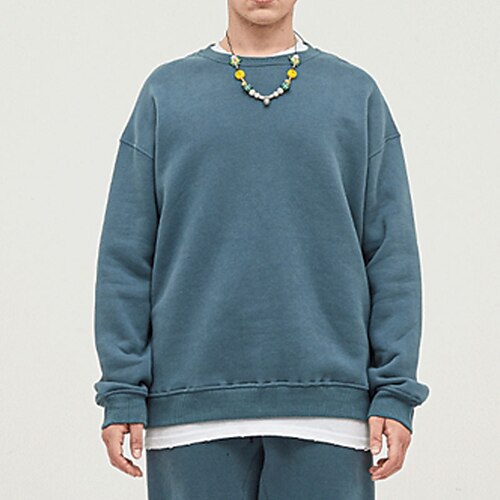 

Men's Sweatshirt Apricot Green Black Blue Khaki Crew Neck Plain Sports Outdoor Daily Sports Cotton Active Streetwear Casual Winter Fall Clothing Apparel Hoodies Sweatshirts