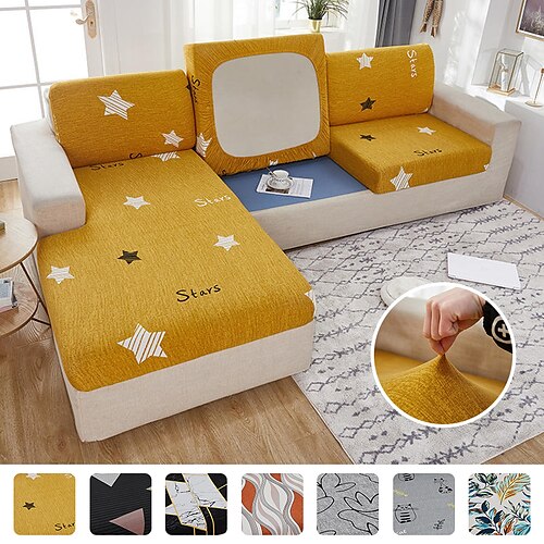 

New Arrival Geometric Print Antislip Sofa Seat Cushion Cover Jacquard Slipcover Elastic Couch Armchair Loveseat 4 or 3 Seater Soft Durable Washable