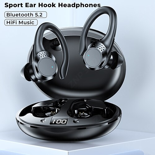 

NIA AX9 True Wireless Headphones TWS Earbuds Ear Hook Bluetooth 5.2 Stereo with Microphone with Volume Control for Apple Samsung Huawei Xiaomi MI Gym Workout Running Everyday Use Mobile Phone Gaming