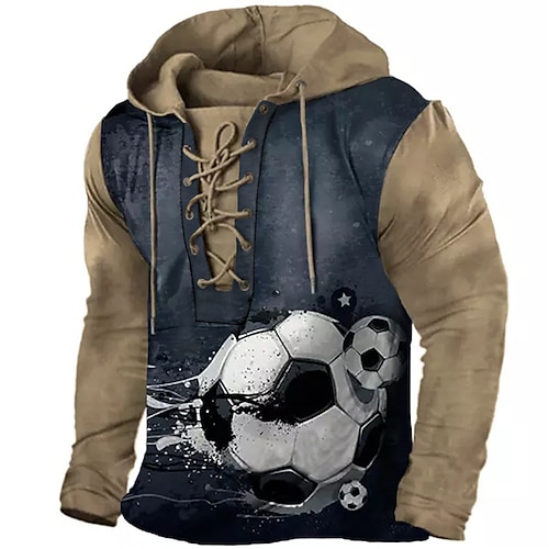 

Hombre Sudadera Con Capucha Pull-over Marrón Con Capucha Bloque de color Fútbol Americano Estampados Acordonado Estampado Casual Diario Deportes Impresión 3D Básico Ropa de calle Design Primavera