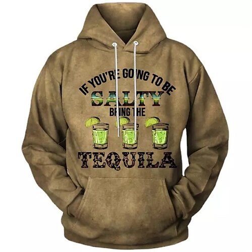 

Men's Pullover Hoodie Sweatshirt Black Brown Hooded Letter Graphic Prints Print Daily Sports 3D Print Basic Streetwear Designer Spring Fall Clothing Apparel Hoodies Sweatshirts