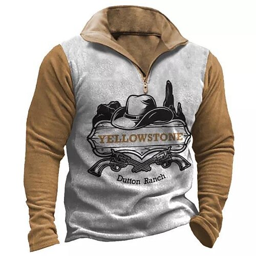 

Hombre Sudadera con cremallera Pull-over Gris Media cremallera Bloque de color Estampados Cremallera Estampado Diario Deportes Impresión 3D Básico Design Casual Primavera Otoño Ropa Sudaderas con