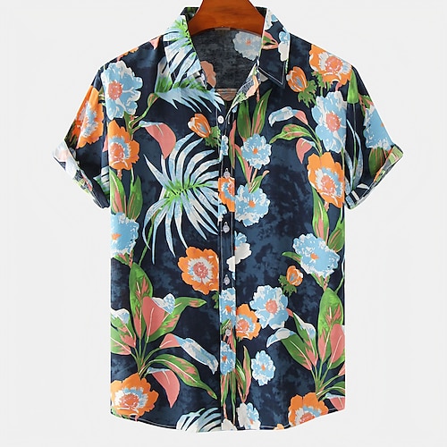 

Herre Skjorte Hawaii skjorte Button Up skjorte Sommer skjorte Casual skjorte Sort Hvid Gul Lysegrøn Lyserød Kortærmet Gitter / plaid mønstre Grafiske tryk Blomst Aftæpning Gade Ferie Knap Tøj Tropisk