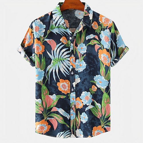 

Herre Skjorte Hawaii skjorte Button Up skjorte Sommer skjorte Casual skjorte Sort Hvid Gul Lysegrøn Lyserød Kortærmet Gitter / plaid mønstre Grafiske tryk Blomst Aftæpning Gade Ferie Knap Tøj Tropisk