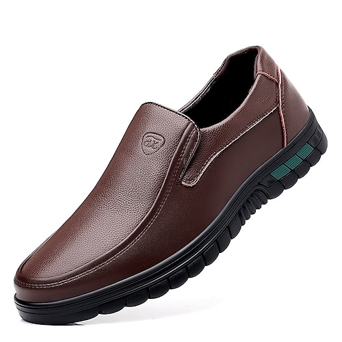 

Homens Mocassins e Slip-Ons Sapatos Confortáveis Mocassins de couro Negócio Casual Clássico Ao ar livre Diário Caminhada Pele Preto Marron Inverno Outono