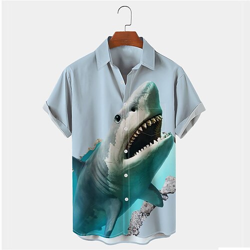 

Men'sShirtSummerHawaiianShirt Animal SharkGraphicPrintsTurndownOutdoorStreetShortSleevesButton-DownPrintClothingApparelTropicalFashionDesignerHawaiian