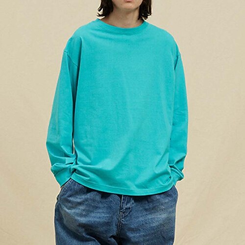 

Men's T shirt Tee Tee Oversized Shirt Plain Solid Colored Crew Neck Street Sports Long Sleeve Clothing Apparel Cotton Fashion Casual Oversized Comfortable