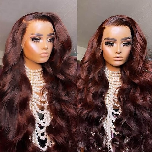 

skønhed for evigt rødbrun blonde front paryk 13x4 body wave menneskehår parykker til kvinder20 tommer brasiliansk remy hår kobber rød farve body wave blonde frontal paryk pre-plukket med babyhår