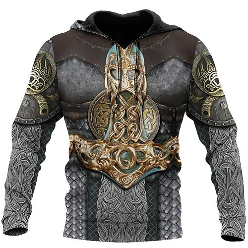 

Hombre Sudadera Con Capucha Gris Con Capucha Estampados Armadura Estampado Diario Deportes Impresión 3D Básico Ropa de calle Design Primavera Otoño Ropa Sudaderas con capucha Sudaderas