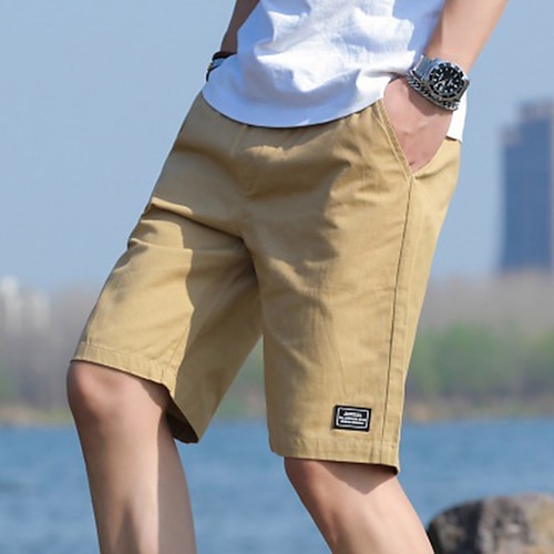 

Per uomo Pantaloncini chino Bermuda Pantaloncini da lavoro Tasche A cordoncino Vita elastica Liscio Comfort Breve Informale Giornaliero Per uscire Spigato Moda Classico Nero Rosso