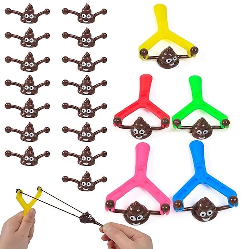 

9 ps/set sticky faux coc fingertoy caca mordaza catapulta juguetes baño sling shot fiesta actividad regalos de navidad