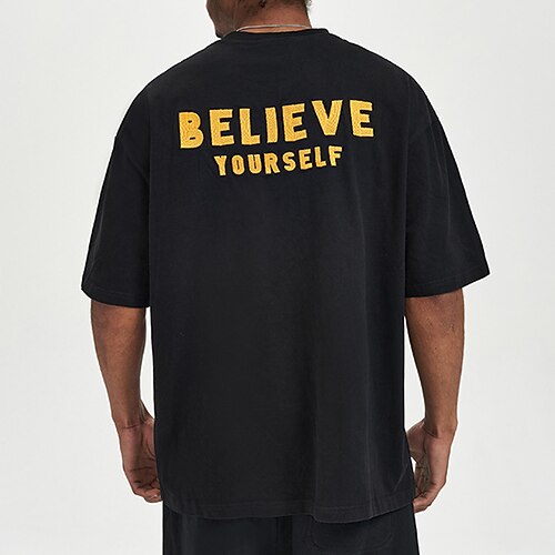 

Men's T shirt Tee Tee Cool Shirt Oversized Shirt Letter Crew Neck Street Sports Short Sleeve Embroidered Clothing Apparel Cotton Fashion Casual Classic Novelty