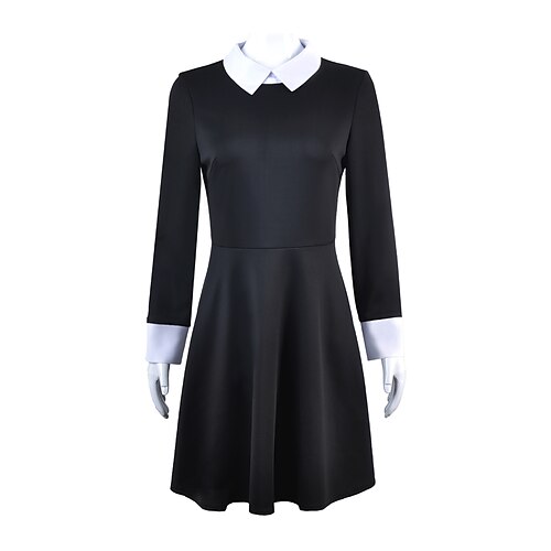 

Women's Work Dress Sheath Dress Mini Dress Black White Long Sleeve Graphic Patchwork Winter Fall Spring Shirt Collar Classic Office Daily 2023 S M L XL 2XL 3XL