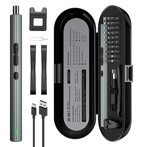 

Electric Screwdriver (Newest) 36 IN 1 Cordless Mini Power Precision Screwdriver Set with 30 Bits, Rechargeable Portable Magnetic Repair Tool Kit with LED Lights for Phones Watch Jewelers Laptops
