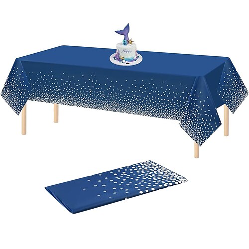 

Disposable Plastic Tablecloth Waterproof PE Table Covers for Indoor or Outdoor Events, Birthday Parties, Weddings 1Pcs
