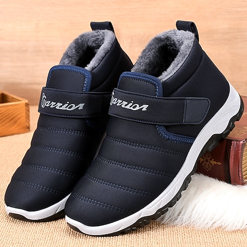 

Men's Loafers Slip-Ons Comfort Shoes Fleece lined Athletic Walking Shoes PU Warm Black Blue Fall