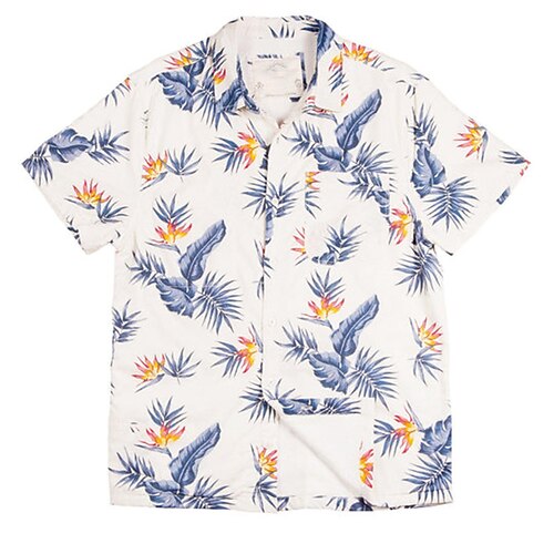 

Men's Shirt Floral Turndown Beige 3D Print Outdoor Street Short Sleeves Button-Down Print Clothing Apparel Tropical Fashion Designer Hawaiian