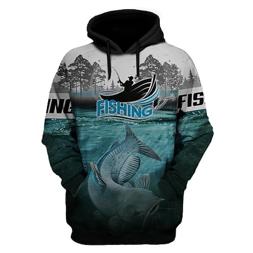 

Hombre Sudadera Con Capucha Azul Piscina Con Capucha Estampados Peces Estampado Diario Deportes Impresión 3D Básico Ropa de calle Design Primavera Otoño Ropa Sudaderas con capucha Sudaderas