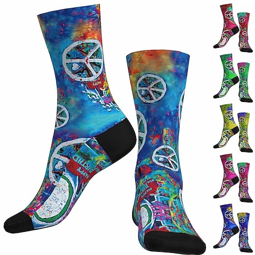 

Men's Women's Socks Bike Socks Sports Socks Road Bike Mountain Bike MTB Bike / Cycling Breathable Soft Comfortable 1 Pair Graphic Rainbow LGBT Cotton Red Royal Blue Blue S M L