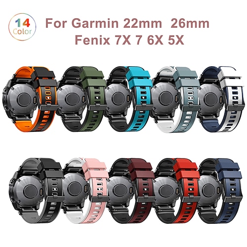 

1 pcs Bracelet de montre connectée pour Garmin Fenix 7 Sapphire Solar / 6 Pro / 5 Plus Forerunner 935 945 Fenix 7X / 6X / 5X / 3 Sapphire Fenix 6X Pro / 5X Plus / 3 HR Descent Mk1 Mk2 Mk2i Approach