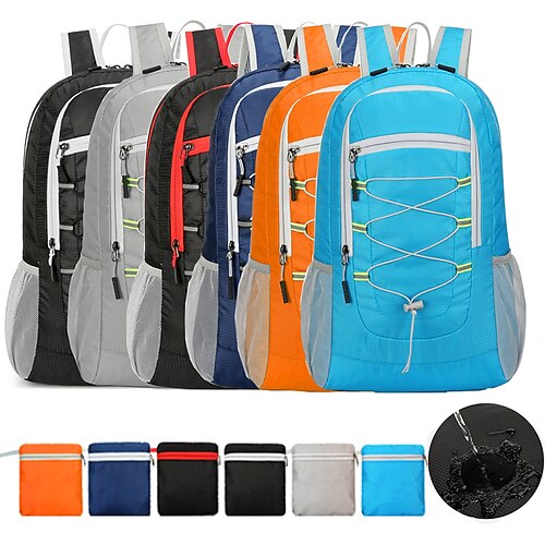 

15~20 L Hiking Backpack Lightweight Packable Backpack Windproof Rain Waterproof Breathable Quick Dry Lightweight Outdoor Yoga Hunting Fishing Hiking Nylon Light Blue Black Dark Blue
