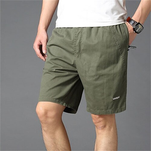 

Herre Chino Shorts Bermudashorts Arbeidshorts Lomme Elastisk midje عادي Komfort Pustende Knelengde utendørs Avslappet Daglig 100 % bomull Kiper Mote Gatemote Militærgrønn gurkemeie
