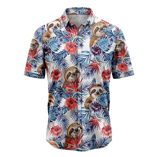 

Hombre Camisa camisa hawaiana Floral Tropical Estampados Perezoso Cuello Vuelto Azul Piscina Calle Casual Mangas cortas Abotonar Estampado Ropa Tropical Moda Hawaiano Design