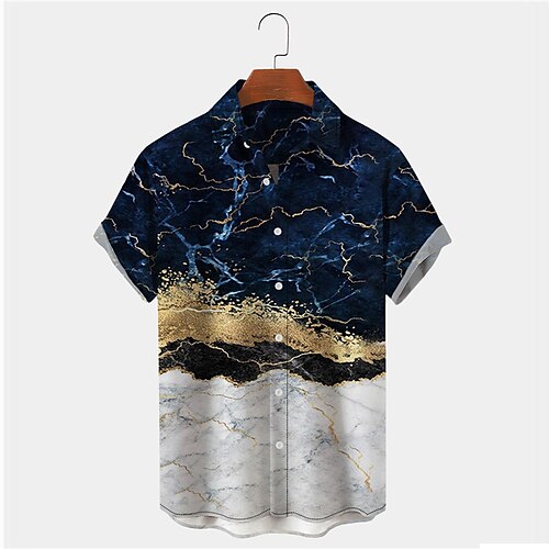 

Men'sShirtSummerHawaiianShirt MarbleGraphicPrintsTurndownOutdoorStreetShortSleevesButton-DownPrintClothingApparelTropicalFashionDesignerHawaiian