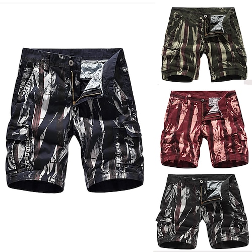 

Herren Cargo Shorts Kurze Hosen Shorts Kurze Hosen Kurze Hose für Wanderer Multi Pocket Tarnfarben Komfort tragbar Knielänge Casual Täglich Strassenmode Stilvoll Klassicher Stil Armeegrün Schwarz