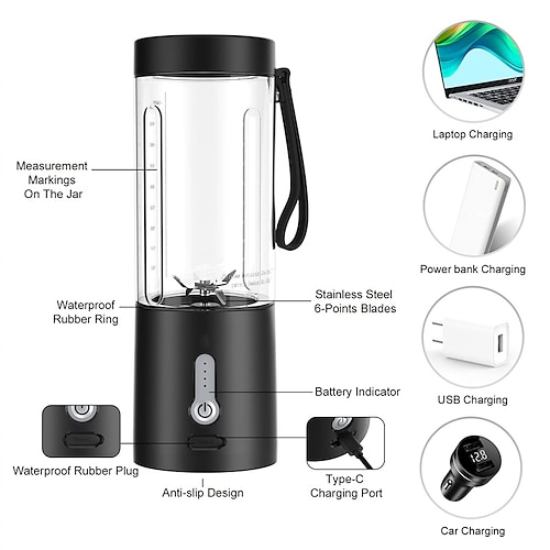 Portable Blender for Shakes and Smoothies, OBERLY Personal Travel Blender  for Protein with 4000mAh USB Rechargeable Battery, Crush Ice, Frozen Fruit  and Drinks, 18 oz Mini Travel Cup - Yahoo Shopping