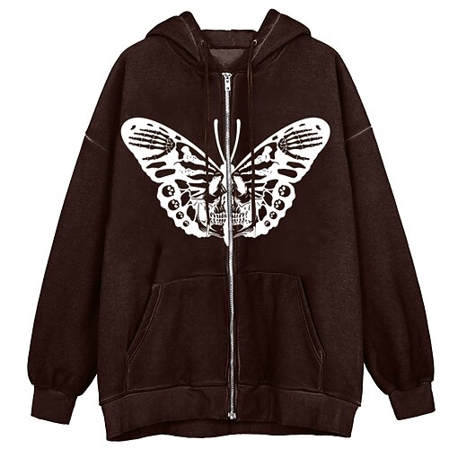 

Inspired by Punk Gothic Butterfly Outerwear Anime Front Pocket Graphic Outerwear For Men's Women's Unisex Adults' Hot Stamping 100% Polyester