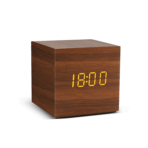 Personalisierte Wecker LED Holz Digitale Tisch Uhr Voice Control Holz