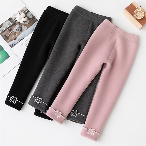 

Bambino (1-4 anni) Da ragazza Leggings foderati in pile Tinta unica Attivo Esterno 3-7 anni Inverno Nero Rosa Grigio chiaro