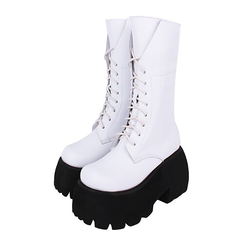 

Alle Gotisk Gotisk Lolita Punk Lolita Creepers Sko Årgang Hvit PU lær 10 cm