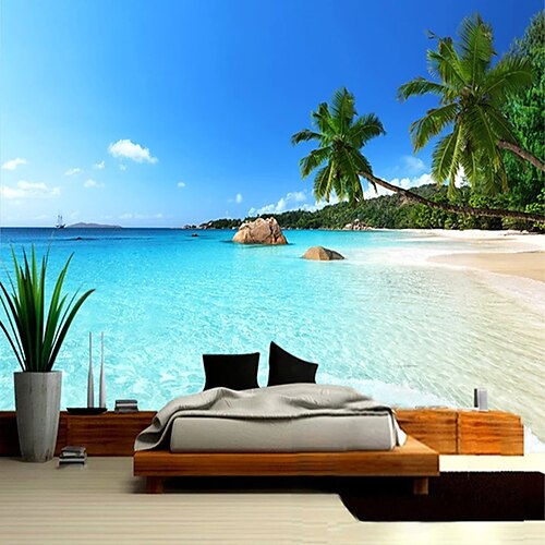 

moderne einfache Küstenlandschaft Palm Beach Fotos Tapete Wohnzimmer Nachttisch Hintergrund Wandbild