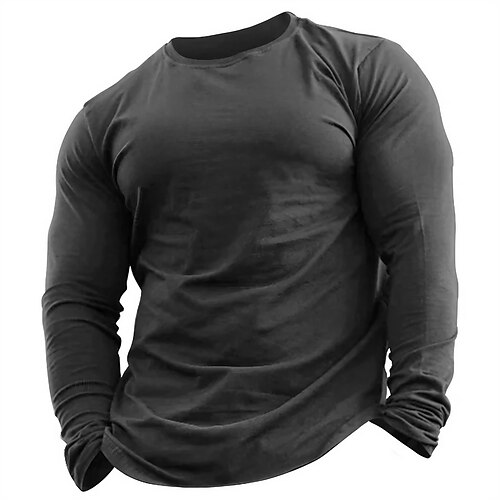 

Per uomo maglietta Maglia a maniche lunghe Tinta unica Girocollo Da mare Casual / quotidiano Manica lunga Abbigliamento Contemporaneo moderno