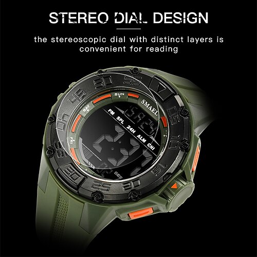 

Men Watches Digital SMAEL Watch Waterproof LED Clock Alarm reloj hombre Stopwatch Black Wristwatch 1335 Sport Watches Digital