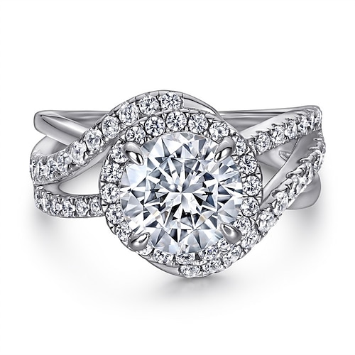 

Fede Matrimonio Classico Argento Argento sterling S925 Prezioso Moda Semplice 1 pc Zirconi