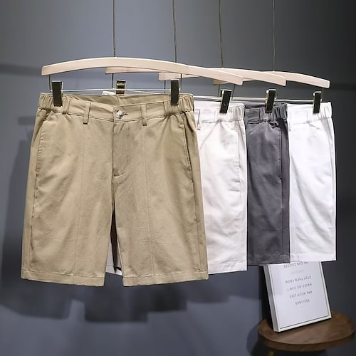 

Per uomo Pantaloncini chino Bermuda Pantaloncini da allenamento Tasche Liscio Esterno Per uscire Misto cotone Di tendenza Streetwear Nero Bianco Media elasticità