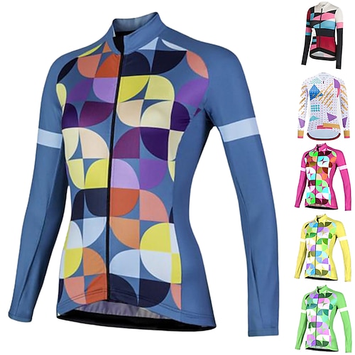 

21Grams Mulheres Camisa para Ciclismo Manga Longa Moto Camisa / Roupas Para Esporte Blusas com 3 bolsos traseiros Ciclismo de Montanha Ciclismo de Estrada Respirável Secagem Rápida Pavio Humido Tiras