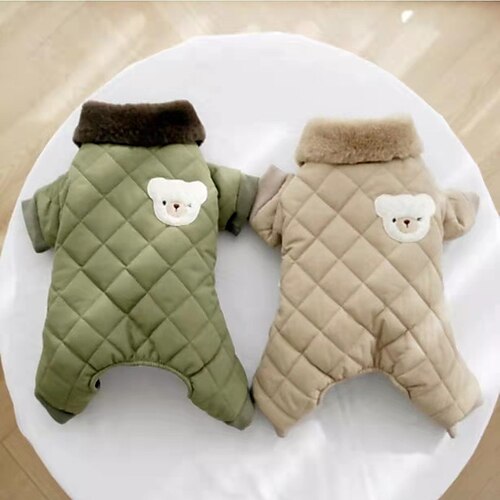 

Cachorros Gatos Casacos Animal Urso Adorável à moda Comum Casual Diário Ao ar livre Casual / Diário Inverno Roupas para Cães Roupas de cachorro Roupas de cachorro Quente Preto Verde Cáqui Ocasiões