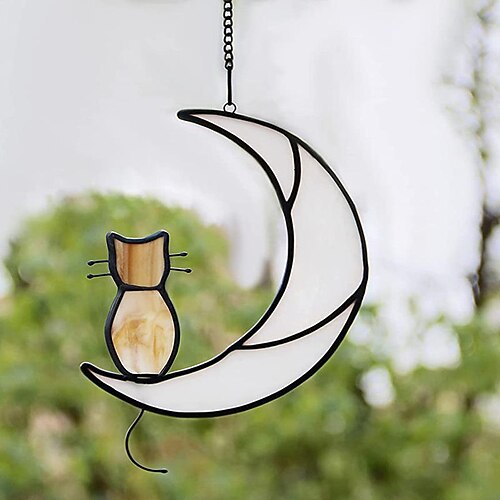 

Acrylic Moon Cat Home Wall Decoration Wall Hanging Personalized Creative Balcony Decoration Ornament