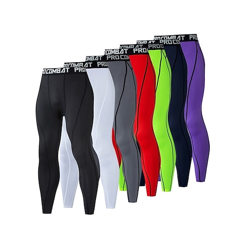 

Men's Running Tights Leggings Compression Pants Compression Clothing Athletic Athleisure Spandex Breathable Quick Dry Moisture Wicking Fitness Gym Workout Running Sportswear Activewear Solid Colored