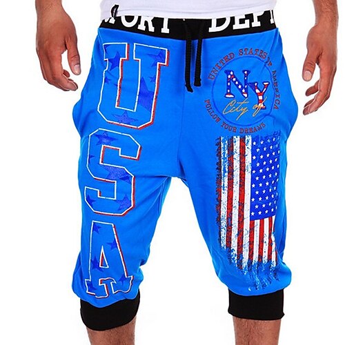 

Per uomo Pantaloncini sportivi Pantaloncini da sudore Tasche A cordoncino Vita elastica Bandiera Alfabetico Comfort Traspirante Esterno Giornaliero Per uscire Misto cotone Di tendenza Streetwear Nero