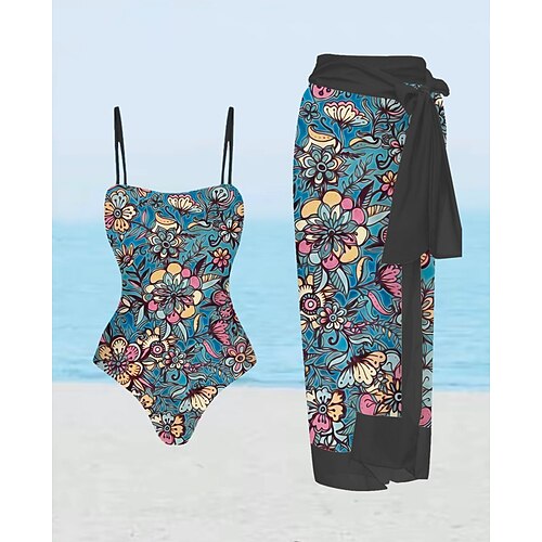 

Mulheres Roupa de Banho Uma pedaço 2 partes Normal roupa de banho Estampado Gráfico Azul Com Alças Fatos de banho Sensual Férias Sensual