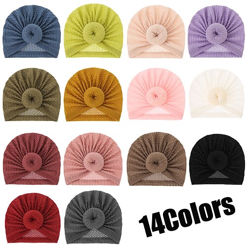 

Chapeaux Bonnets Bébé Fille basique Casual du quotidien Couleur unie Coton Blanc vanille Safran des Indes Noir Taille unique