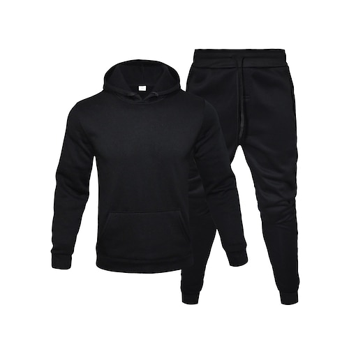 

Men's Women's Tracksuit Sweatsuit 2 Piece Casual Long Sleeve Thermal Warm Breathable Moisture Wicking Fitness Gym Workout Running Sportswear Activewear Solid Colored White / Black White Black