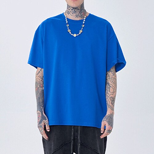 

Men's T shirt Tee Oversized Shirt Plain Solid Colored Round Neck Outdoor Street Short Sleeve Clothing Apparel Cotton Casual Oversized Comfortable